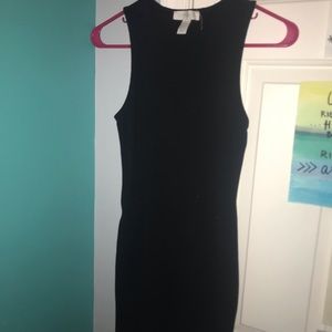 Body con ribbed black dress